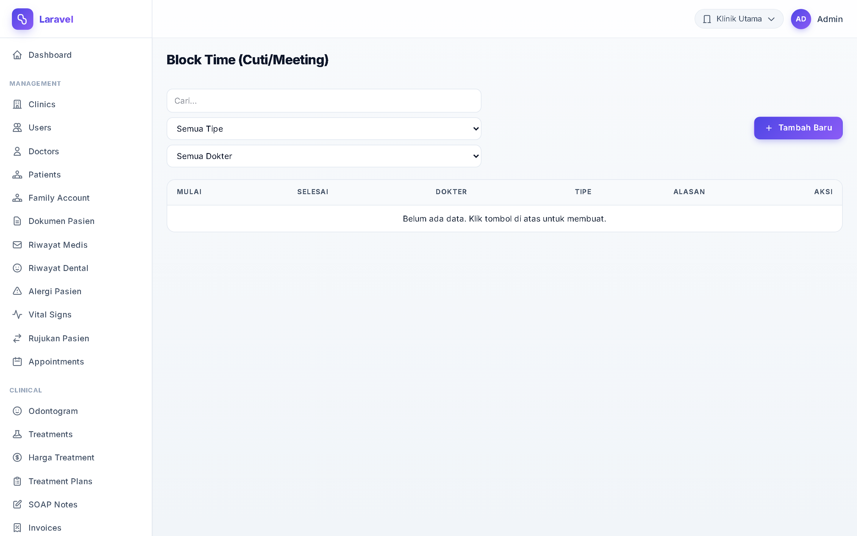 Screenshot Block Time (Cuti/Meeting)