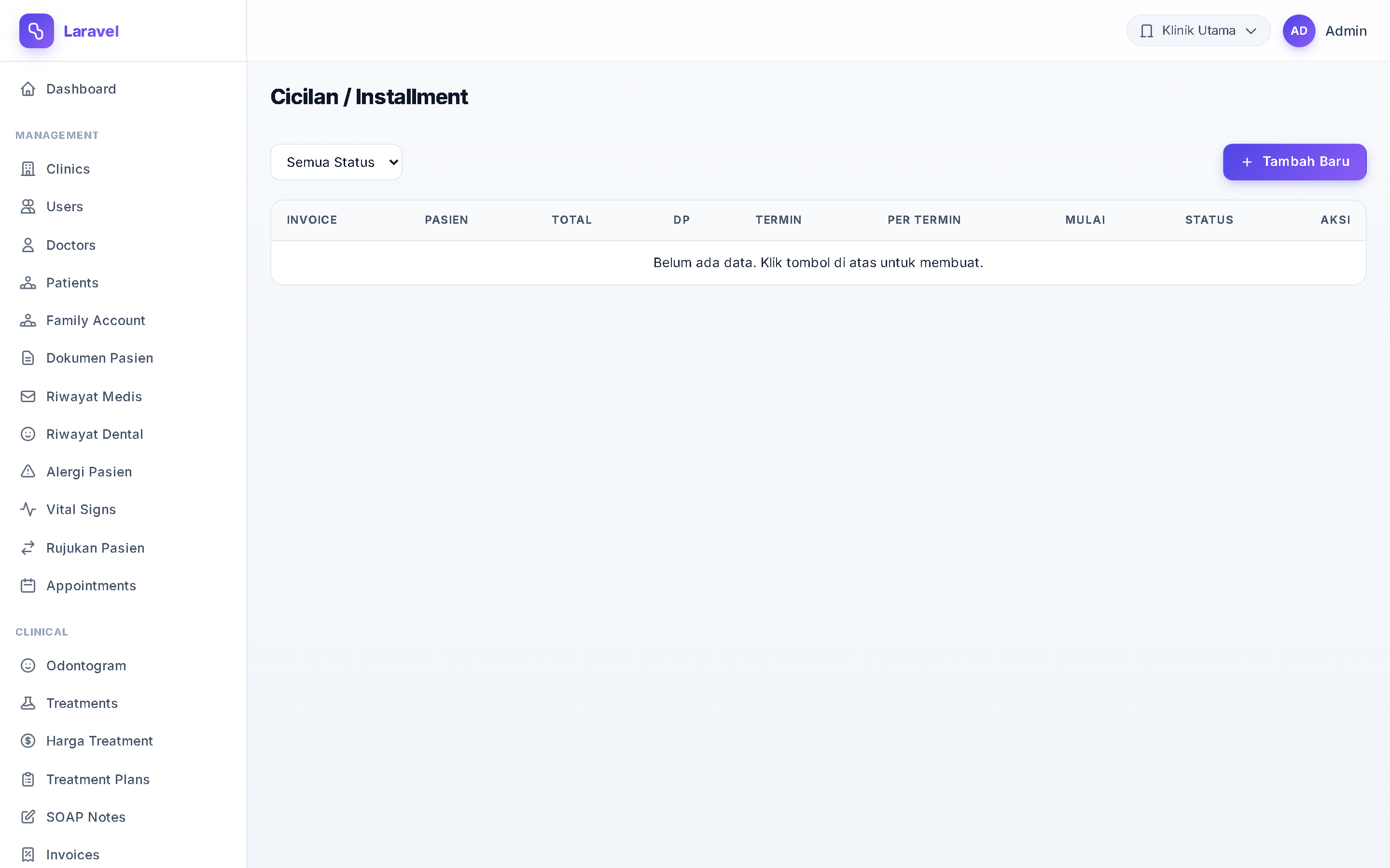 Screenshot Cicilan / Installment