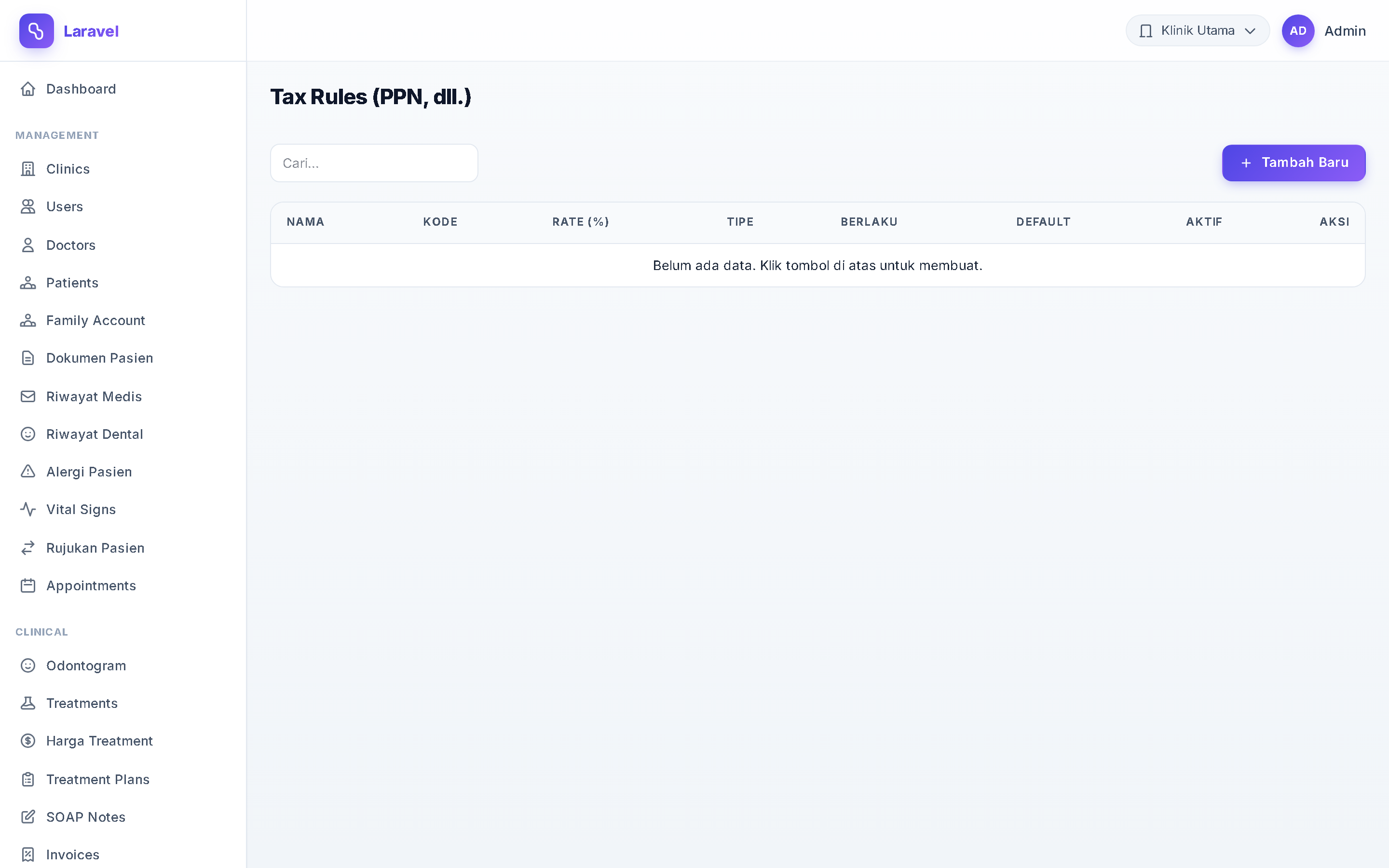 Screenshot Tax Rules (PPN, dll.)