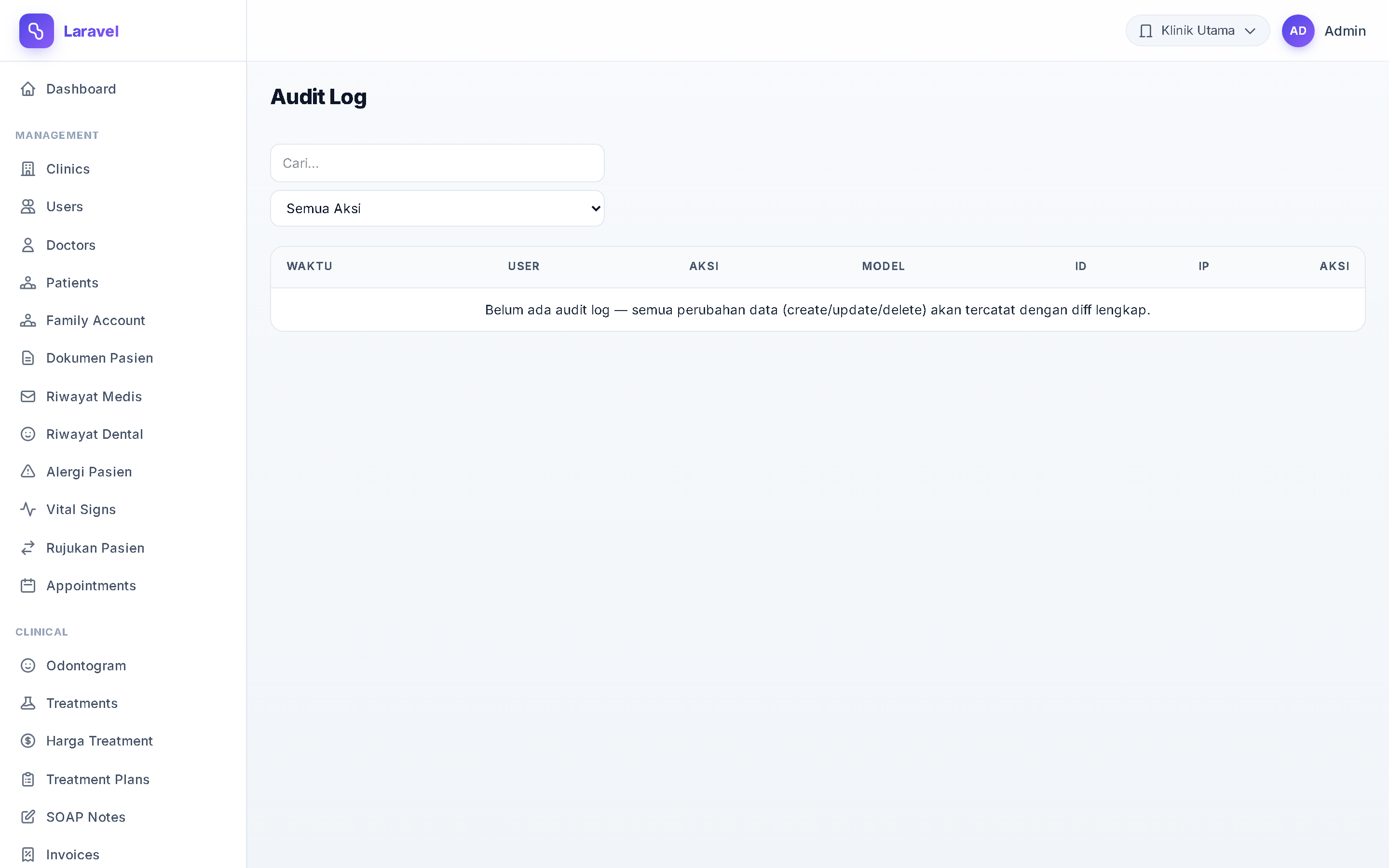 Screenshot Audit Log (Data Changes)