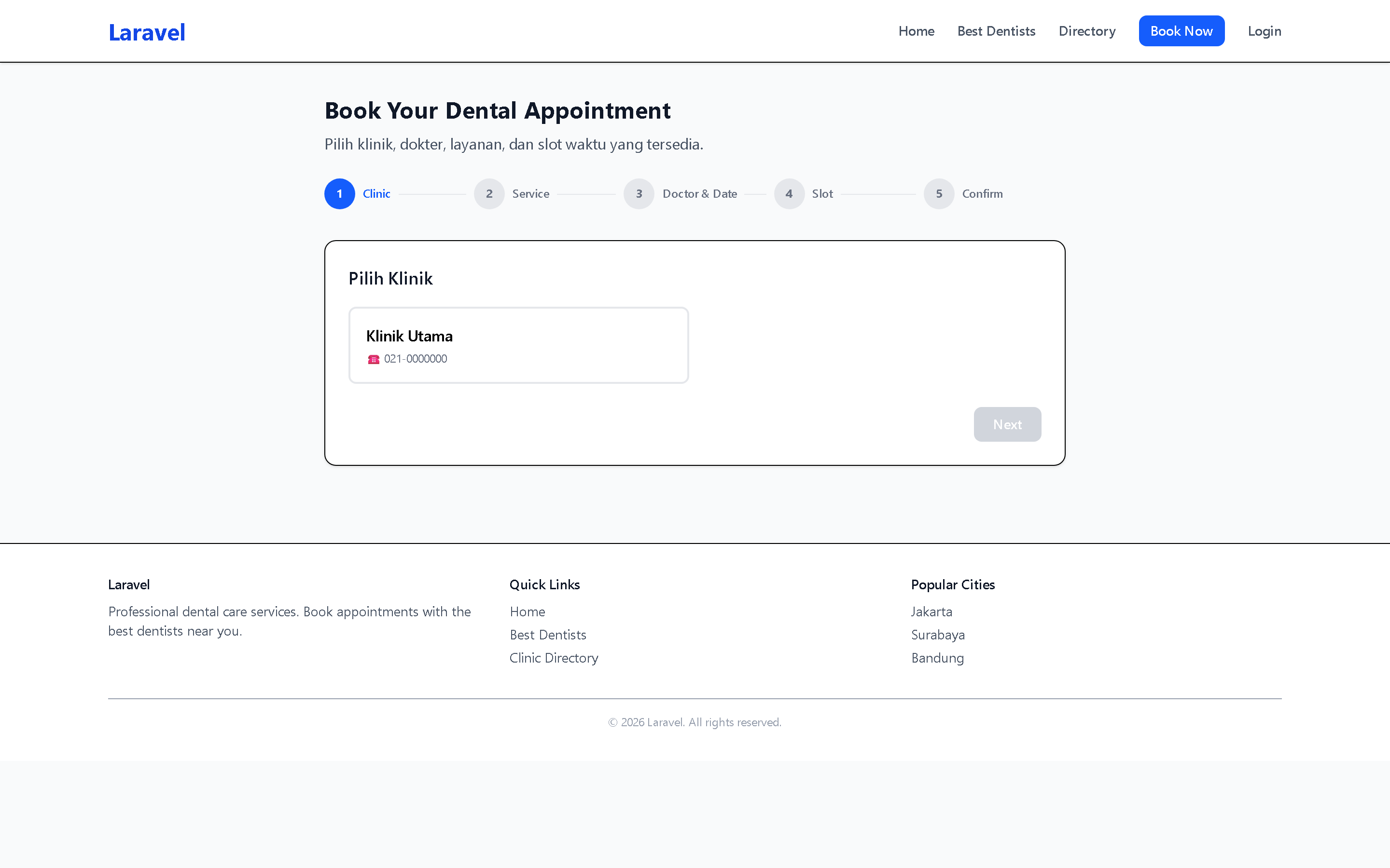 Screenshot Online Booking (No Login)